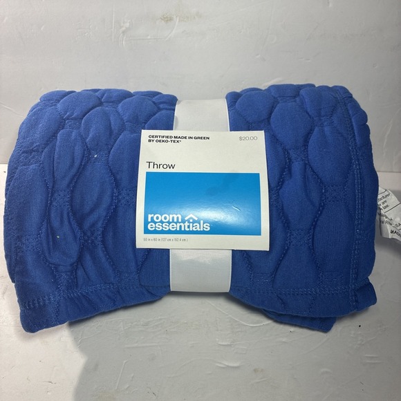 Room Essentials Other - BLUE TRIPLE KNIT BLANKET HEATHERED STANDARD 50 IN X 60 IN BY ROOM ESSENTIAL